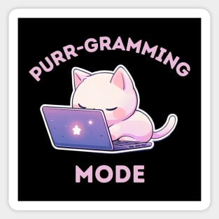 Purr-gramming Mode - Kawaii Cat Sticker